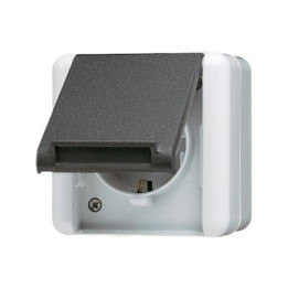 Jung 820W SCHUKO Steckdose mit Klappdeckel