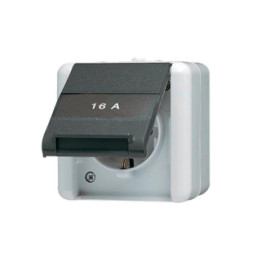 Jung 820NAW SCHUKO Steckdose mit Klappdeckel