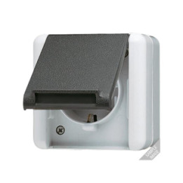 Jung 820KIW SCHUKO Steckdose mit Klappdeckel