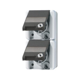Jung 822NAWSL SCHUKO 2fach-Steckd. m. Sicherh. senkr.