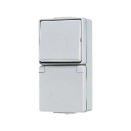Jung 676W SCHUKO Steckdose mit Wechselschalter
