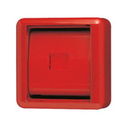 Jung 860WGLRT Abdeckung mit Glasscheibe - rot