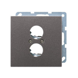Jung AL2962-2AN Abd. f. 2 Kleinsteckdosen - anthrazit (lackiertes Aluminium)