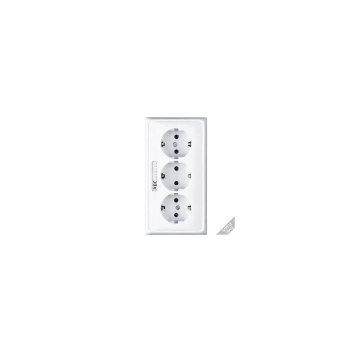 Jung CD523NA Kabel-Kanal-SCHUKO-Steckdose 3fach NA - weiß