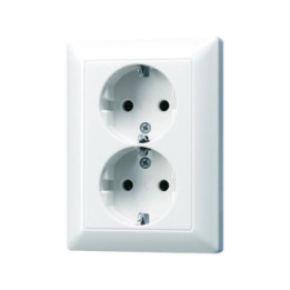 Jung AS5020UWW SCHUKO-Steckdose 2fach - alpinweiß