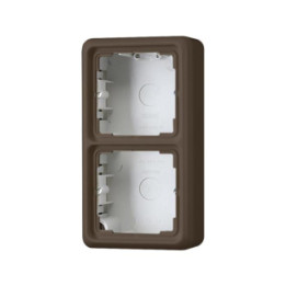 Jung CD582ABR Aufputz-Kappe m. Rahmen 2fach - braun