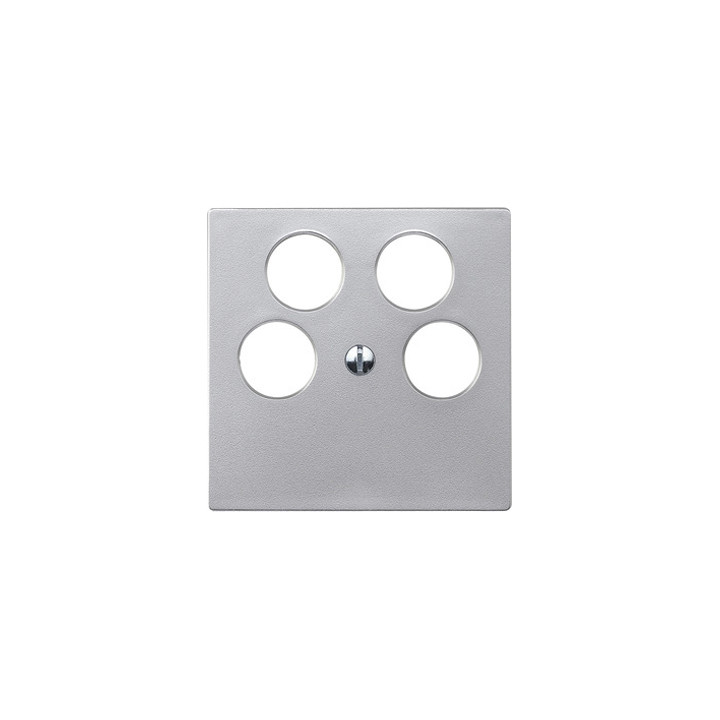 Merten 295360 Zentralplatte für Ankaro 4fach-Antennensteckdosen, aluminium, System M