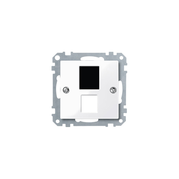 Merten 290125 Zentralplatte für Steckverbinder Modular Jack, aktivweiß glänzend, System M