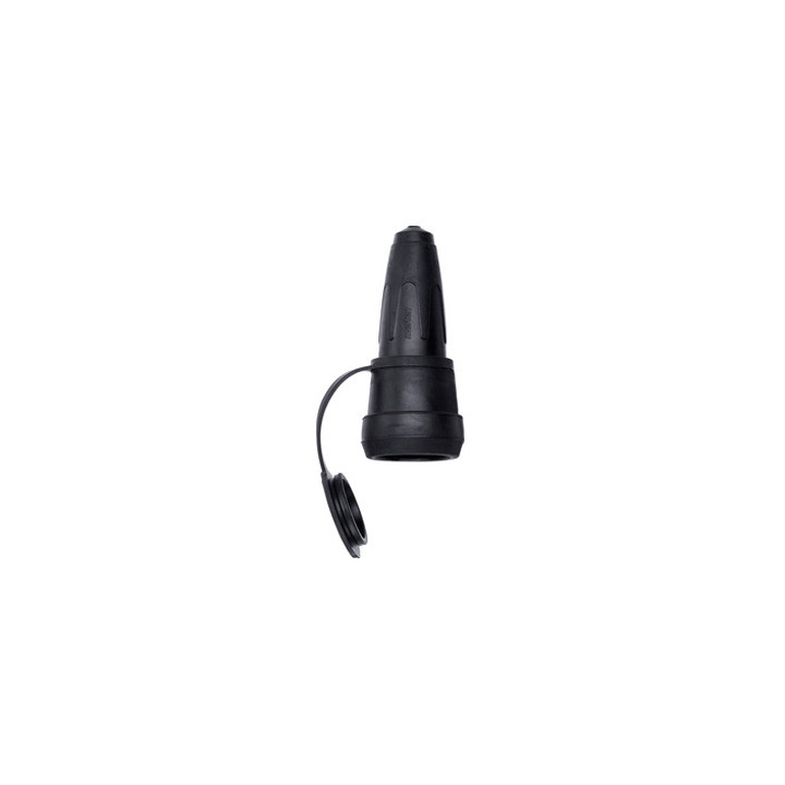 Merten 172993 Vollgummi-SCHUKO-Kupplung mit Schnappkragen und Klappdeckel, schwarz