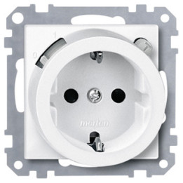 Merten 232819 FI-SCHUKO-Sicherheitssteckdosen-Eins. m. erh. Berührungssch., polarweiß, Sys. M
