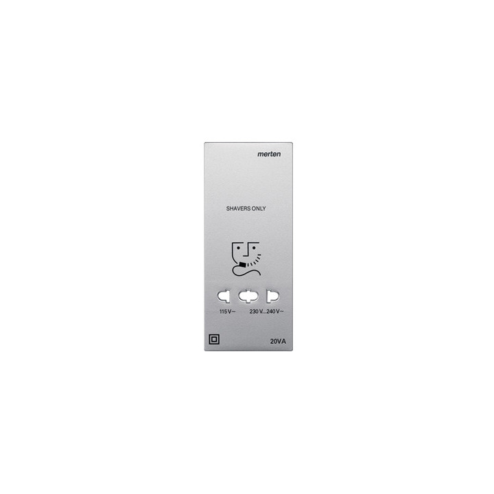 Merten 213560 Zentralplatte für Rasiersteckdose, aluminium, System M