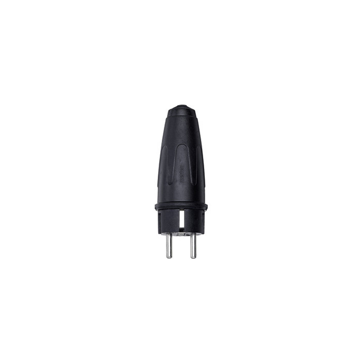 Merten 122051 Vollgummi-SCHUKO-Stecker, schwarz