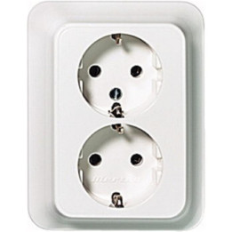 Merten 231094 SCHUKO-Doppel-Steckdose, weiß, ATELIER