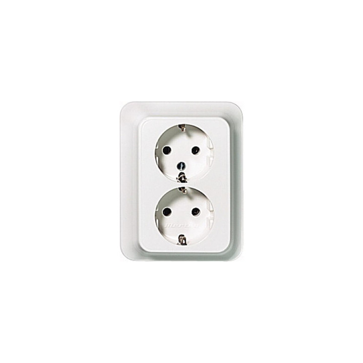 Merten 231094 SCHUKO-Doppel-Steckdose, weiß, ATELIER