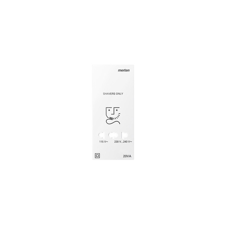 Merten 213519 Zentralplatte für Rasiersteckdose, polarweiß, System M