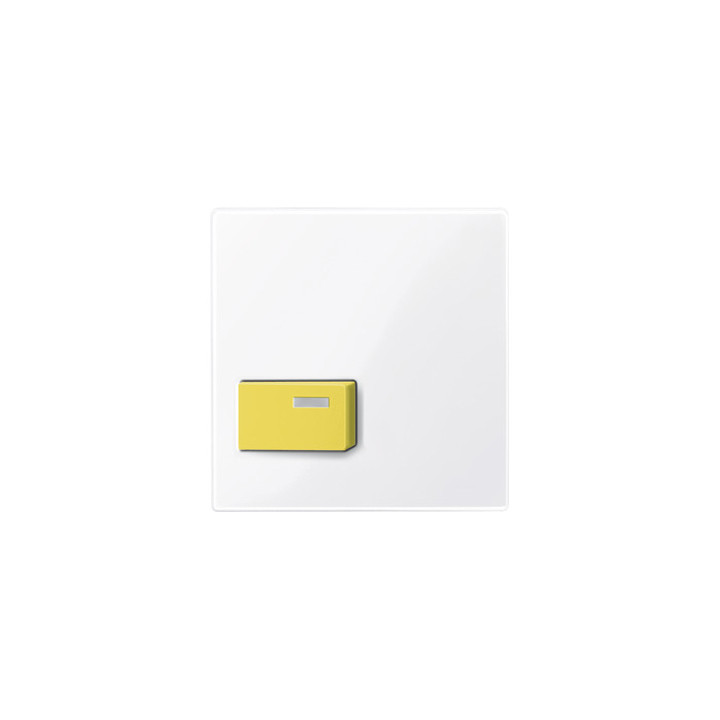 Merten 451625 Zentralplatte für Abstelltaster, gelb, aktivweiß glänzend, System M