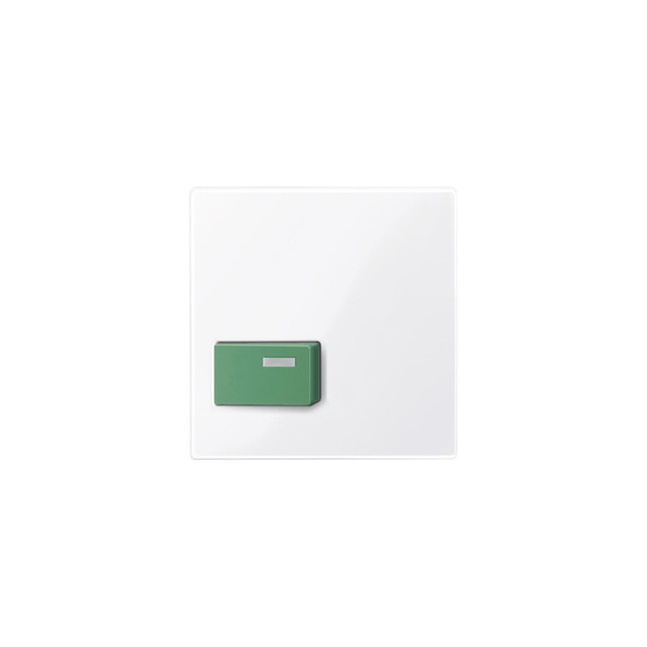 Merten 451525 Zentralplatte für Abstelltaster, grün, aktivweiß glänzend, System M