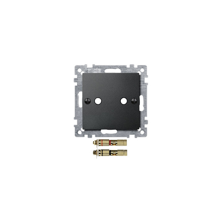 Merten 469314 Zentralplatte mit High-End Lautsprecher-Steckverbinder, anthrazit, System M