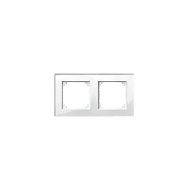 Merten 489219 M-PLAN-Echtglasrahmen, 2fach, Brillantweiß
