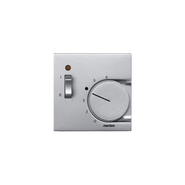 Merten 536160 Zentralplatte für Raumtemperaturregler-Einsatz mit Schalter, aluminium, System M