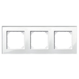 Merten 489319 M-PLAN-Echtglasrahmen, 3fach, Brillantweiß