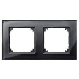 Merten 489203 M-PLAN-Echtglasrahmen, 2fach, Onyxschwarz