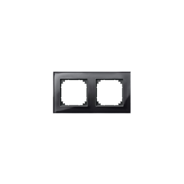 Merten 489203 M-PLAN-Echtglasrahmen, 2fach, Onyxschwarz