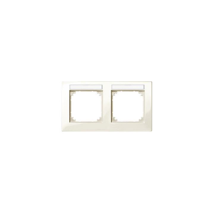Merten 514244 M-PLAN-Rahmen, 2fach beschriftbar, waagerechte Montage, weiß glänzend