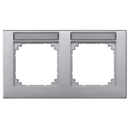 Merten 472260 M-PLAN-Rahmen, 2fach beschriftbar, waagerechte Montage, aluminium