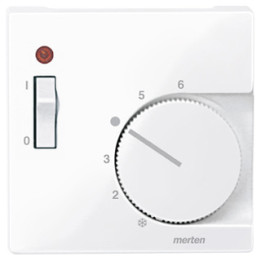 Merten 534825 Zentralpl. f. Raumtemperaturr.-Eins. m. Schalter, aktivweiß glänzend, System M