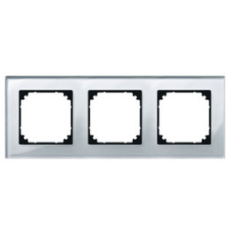Merten 489360 M-PLAN-Echtglasrahmen, 3fach, Diamantsilber