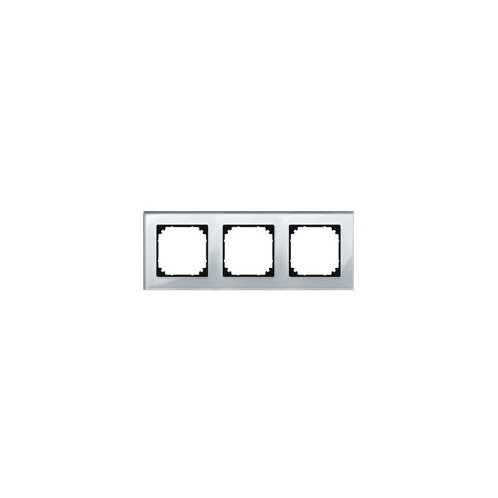 Merten 489360 M-PLAN-Echtglasrahmen, 3fach, Diamantsilber