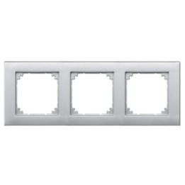 Merten 488360 M-PLAN II-Rahmen, 3fach, bündiger Einbau, aluminium