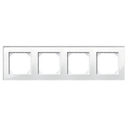 Merten 489419 M-PLAN-Echtglasrahmen, 4fach, Brillantweiß