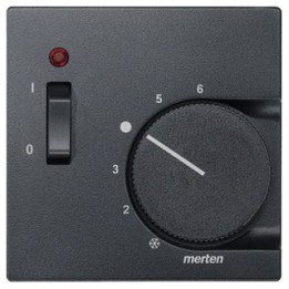 Merten 536114 Zentralplatte für Raumtemperaturregler-Einsatz mit Schalter, anthrazit, System M