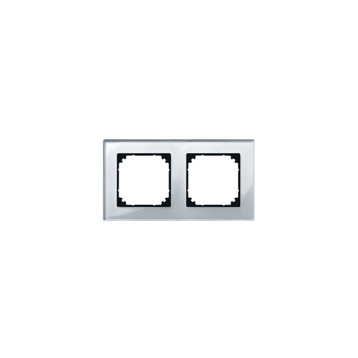 Merten 489260 M-PLAN-Echtglasrahmen, 2fach, Diamantsilber