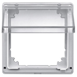 Merten 516960 Zwischenring mit transparentem Klappdeckel, aluminium, AQUADESIGN