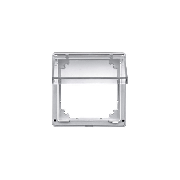 Merten 516960 Zwischenring mit transparentem Klappdeckel, aluminium, AQUADESIGN