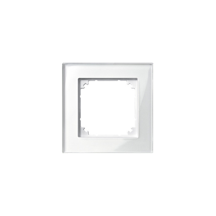 Merten 489119 M-PLAN-Echtglasrahmen, 1fach, Brillantweiß