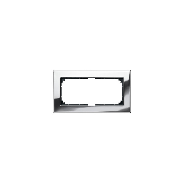 Merten 475839 M-PLAN-Metallrahmen, 2fach ohne Mittelsteg, Chrom