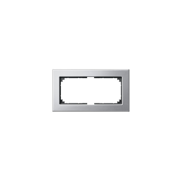 Merten 475860 M-PLAN-Metallrahmen, 2fach ohne Mittelsteg, Platinsilber