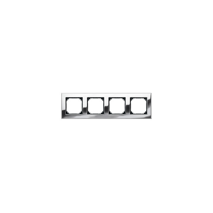 Merten 475439 M-PLAN-Metallrahmen, 4fach, Chrom