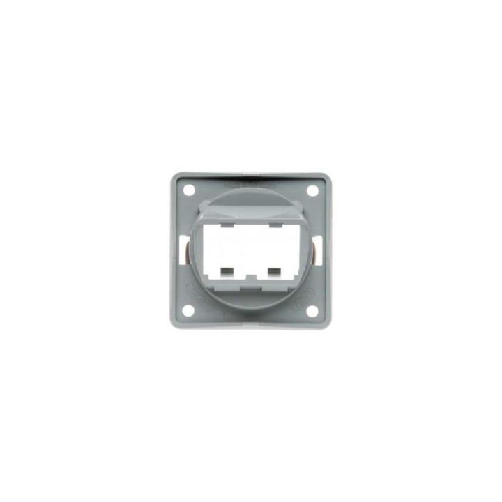 Berker 945592507 Tragplatte für 2 MINI-COM Module Berker Integro grau, glänzend