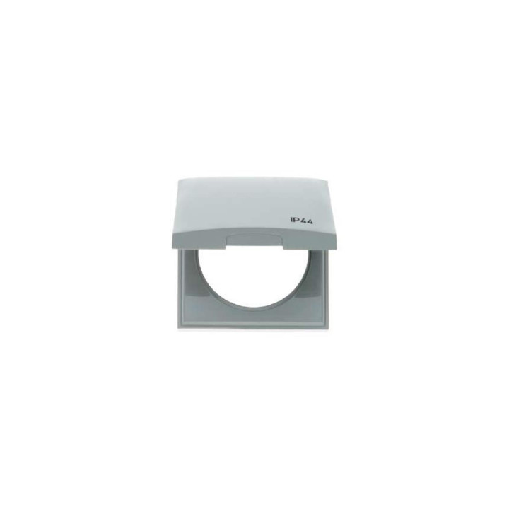 Berker 918282597 Rahmen mit Klappdeckel und Aufdruck "IP44" Berker Integro grau, glänzend