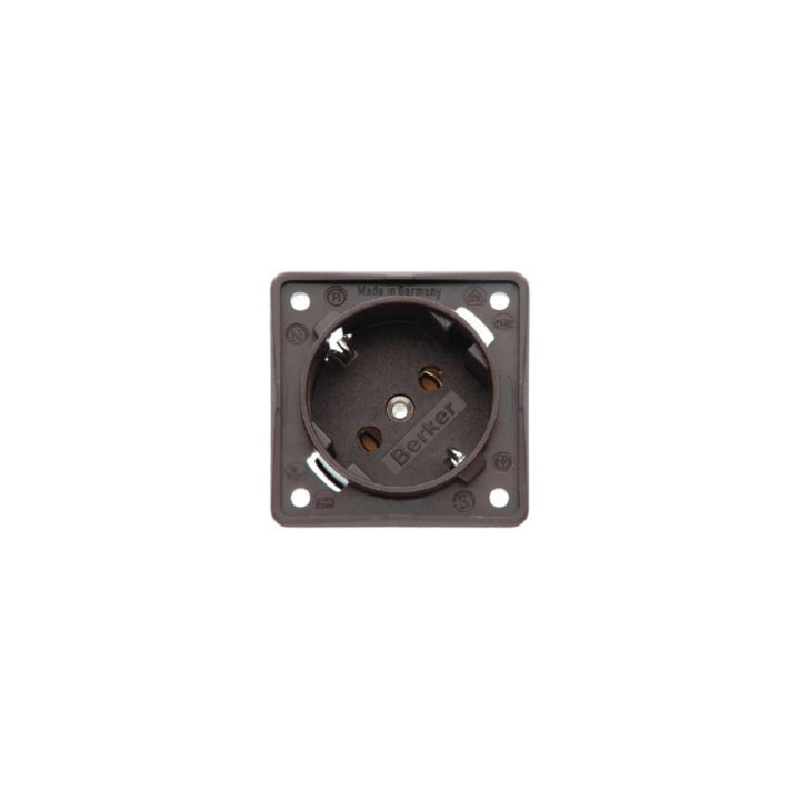 Berker 0841852521 SCHUKO-Steckdose mit Schraubklemmen 45° Berker Integro braun, matt