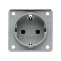 Berker 941952506 SCHUKO-Steckdose mit Schraubklemmen Berker Integro grau, matt