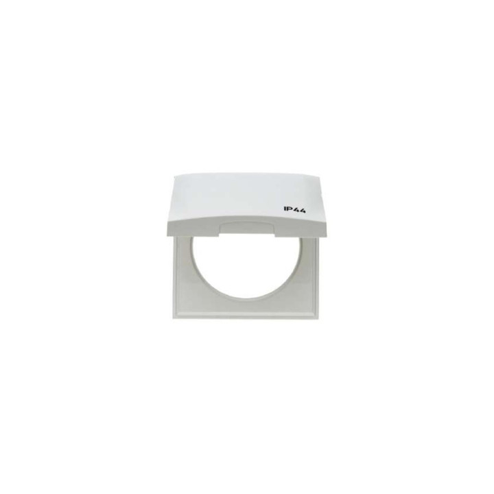 Berker 918282599 Rahmen mit Klappdeckel und Aufdruck "IP44" Berker Integro polarweiß, glänzend