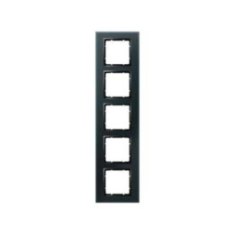 Berker 10156616 Glasrahmen Berker B.7 Glas schwarz 5fach