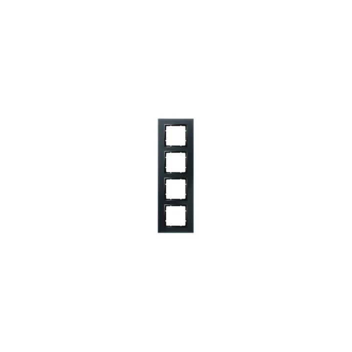 Berker 10146616 Glasrahmen Berker B.7 Glas schwarz 4fach