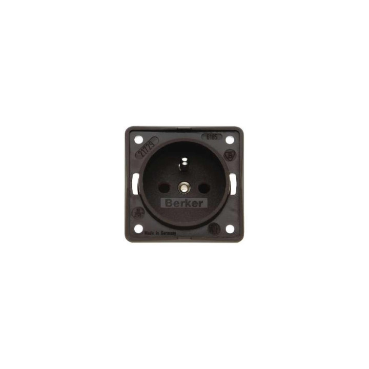Berker 961952501 Steckdose mit Schraubklemmen mit Schutzkontaktstift Berker Integro braun, matt